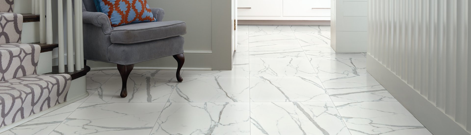 white tiles floor for entrance area from The Carpet Shop - Inspired Floors for Less in Benton Harbor, MI